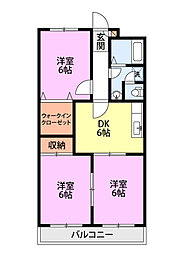 グランデ住吉A 3DKの間取図画像