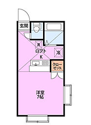 ロイヤルパレス新発田A棟 1Kの間取図画像