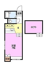 ルプラ中央 1Kの間取図画像