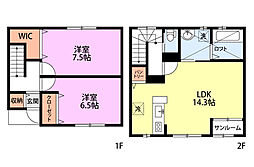 ヒルズ聖籠Duplex 2LDKの間取図画像