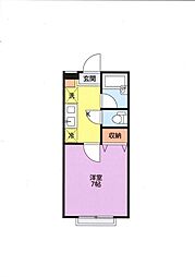シャレー富塚町B棟 1Kの間取図画像