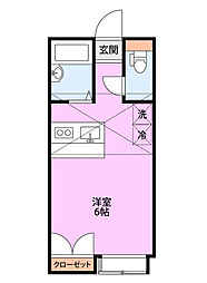 大志館1 ワンルームの間取図画像