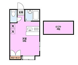 大志館3 ワンルームの間取図画像