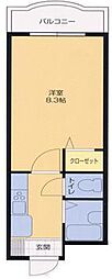 マツミハイツ 1Kの間取図画像
