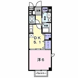 グランリヴィエール 1DKの間取図画像