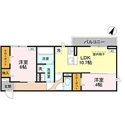 CLASSEUM幸西II 2LDKの間取図画像