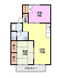 ヴィラ・ファミィーユ 2LDKの間取図画像