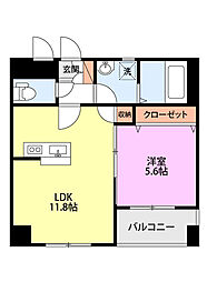Bliss1615 1LDKの間取図画像