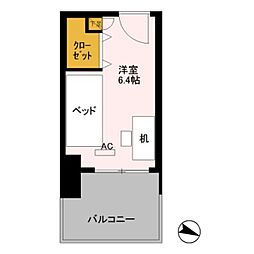 ロイヤルパークスER万代 ワンルームの間取図画像