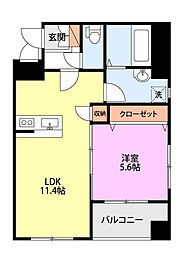 Bliss1615 1LDKの間取図画像
