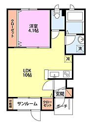 コモド3 1LDKの間取図画像