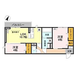 CLASSEUM幸西II 2LDKの間取図画像