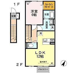 FUJIREST 1LDKの間取図画像