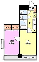 フィール白山公園 1LDKの間取図画像