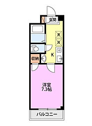 Lily-be穂高 1Kの間取図画像