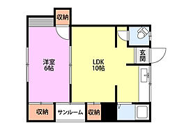 ハイムホープ 1LDKの間取図画像