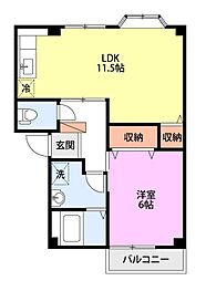 アドバンス21 1LKの間取図画像