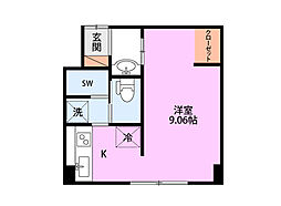 万代ファーストハイツ ワンルームの間取図画像