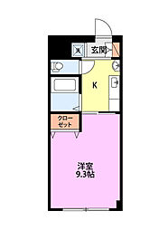 アビタシオンエスプリ 1Kの間取図画像