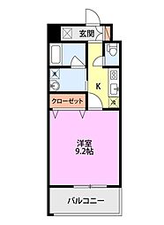 グレイスハイツ東中通タワー 1Kの間取図画像