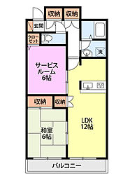 ホーリー弁天橋 2LDKの間取図画像