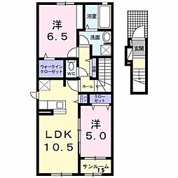 サニービレッジ1 2LDKの間取図画像
