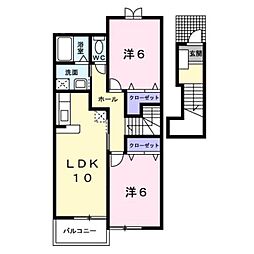 ベルアンジュ 2LDKの間取図画像