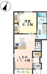 オレンジ・キャンバス 1LDKの間取図画像