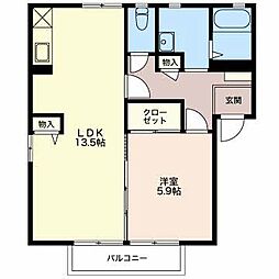 ライフタウンサンライズD 1LDKの間取図画像
