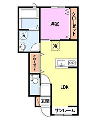 B-Maison 1LDKの間取図画像