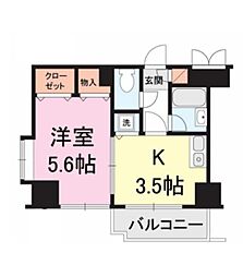 燕三条エクスプレスハイツ 1Kの間取図画像