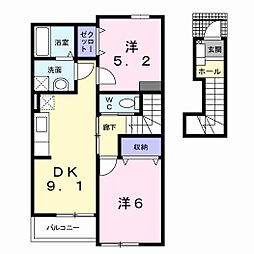 プロムナード 2DKの間取図画像
