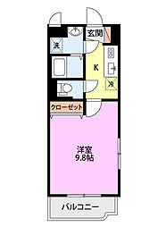 サン・ノーヴァ五十嵐 1Kの間取図画像