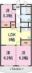 グランディール・シェトワ 3LDKの間取図画像