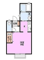 サンシャイン山手 1Kの間取図画像