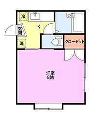 ビラ・ビスカヤ 1Kの間取図画像