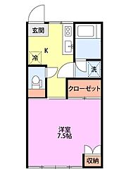 ハイツ神保 1Kの間取図画像