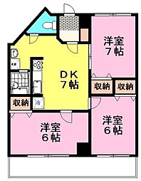 アーデル蒲田 3DKの間取図画像