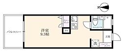 ライオンズマンション六ツ門 ワンルームの間取図画像