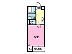 とまとハウス 2階1Kの間取り