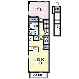 練雅館 2階1LDKの間取り