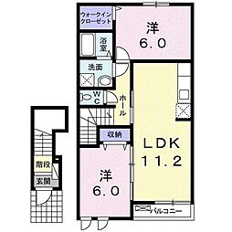 S.クレッシェンドA 2LDKの間取図画像