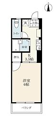 アザレアコーポA 1Kの間取図画像