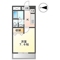 エクセルタウン蔵上2 1Kの間取図画像
