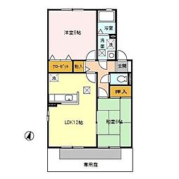 ボヌール・ソシア 2LDKの間取図画像