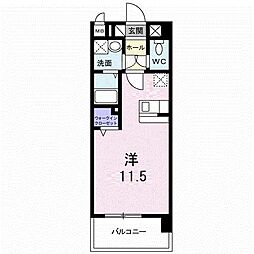 エルモソピソ ワンルームの間取図画像