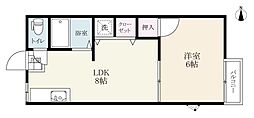 ブルースカイハイツ 1LDKの間取図画像
