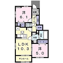 フレアルーチェ 吉野ヶ里V 2LDKの間取図画像