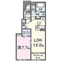 ハピネスIII 1LDKの間取図画像