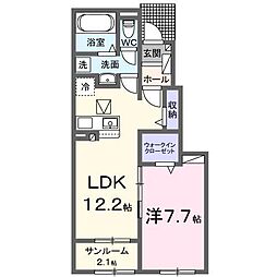 ハピネスIV 1LDKの間取図画像